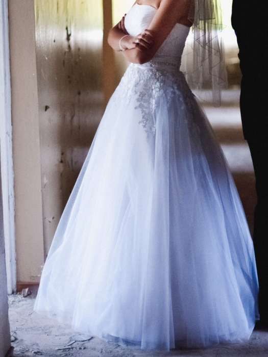 Suknia ślubna Elizabeth 34 36 (gorset, Swarovski, halka, welon, buty)
