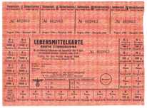 Karta żywnościowa Sierpień 1944 Oryginał, stan bardzo dobry.
