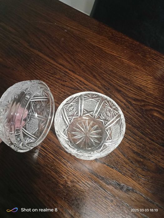 Cukiernica jabłko kryształ PRL