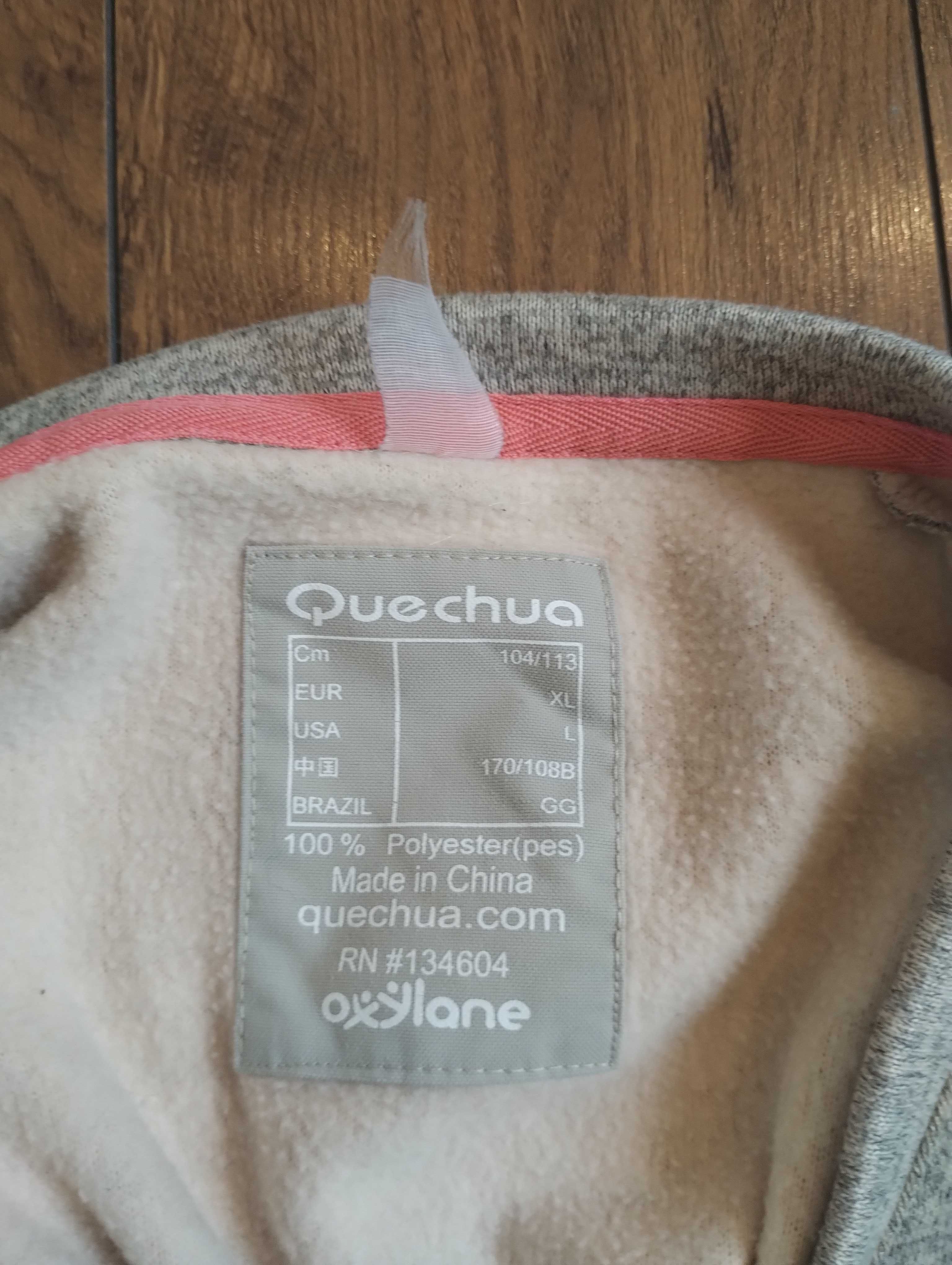 Bluza Quechua r. XL – beżowa, ciepła, z łatami