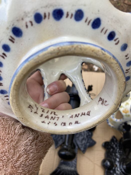 Par de apliques pintados à mão