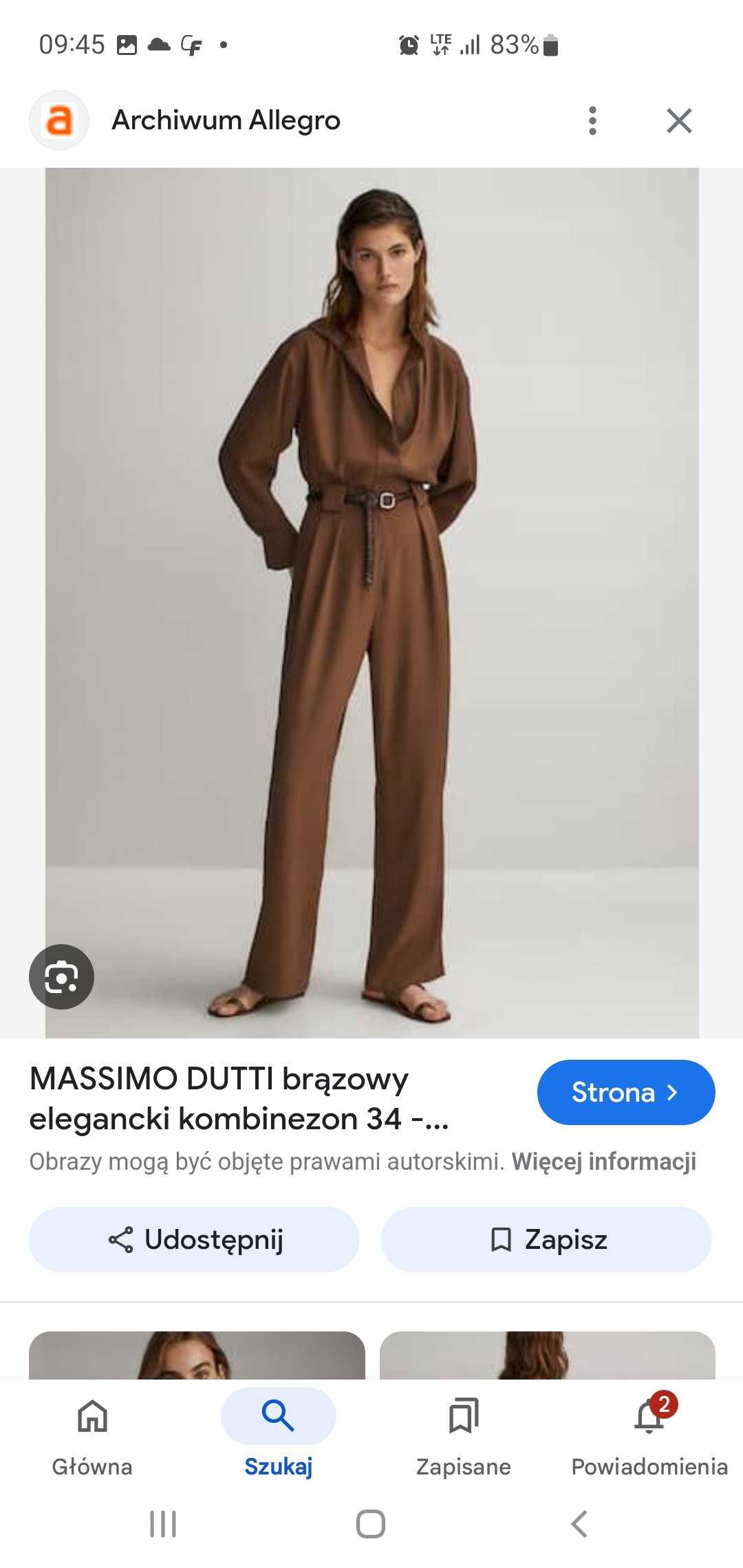 Brązowy kombinezon Massimo Dutti