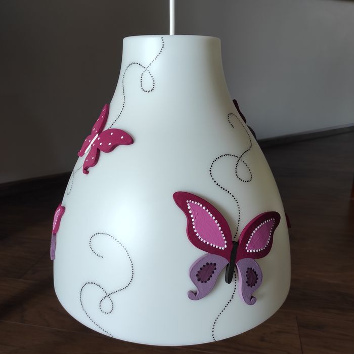 Lampa dla dziewczynki z motylami, motyle lampka nocna zestaw