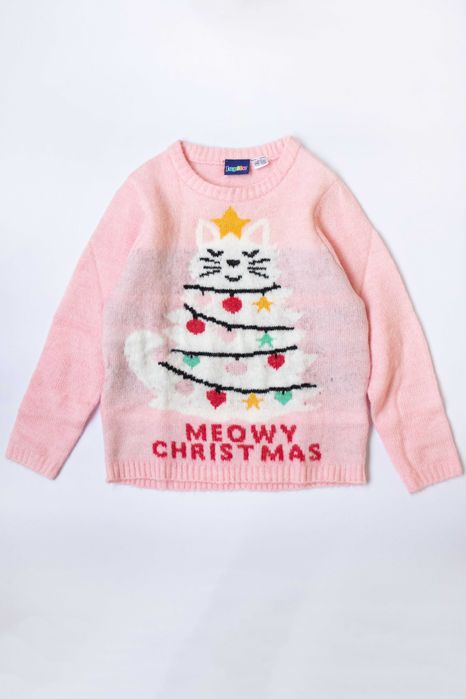 Светр різдвяний новорічний святковий для дівчинки 2 р 3 р 4 р 5 р 6 р