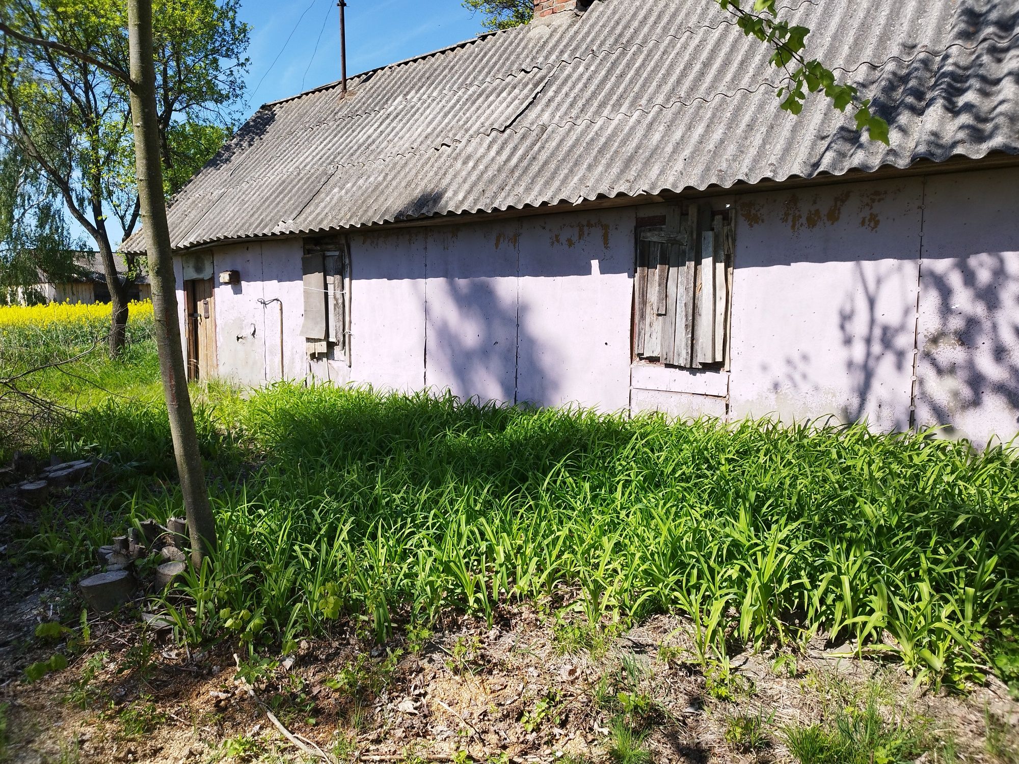 Siedlisko, dom drewniany, garaż,
