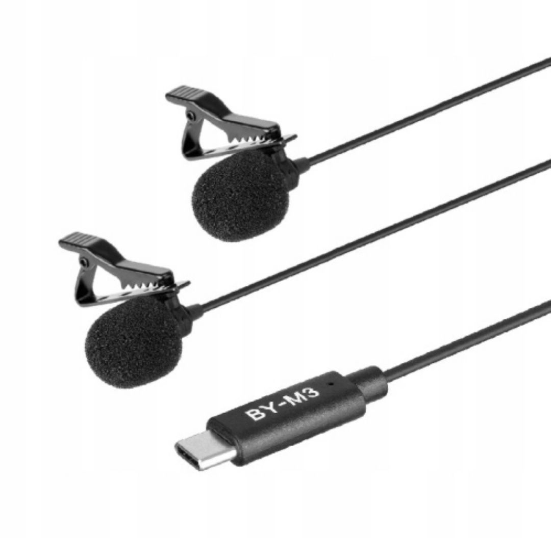 Boya BY-M3D - mikrofon krawatowy ze złączem USB-C , dwa miktorony