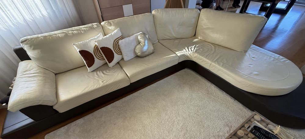 Sofá em pele, chaise longue