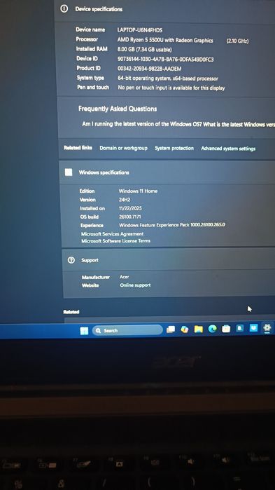 Portátil Acer aspire 7 a715-42g