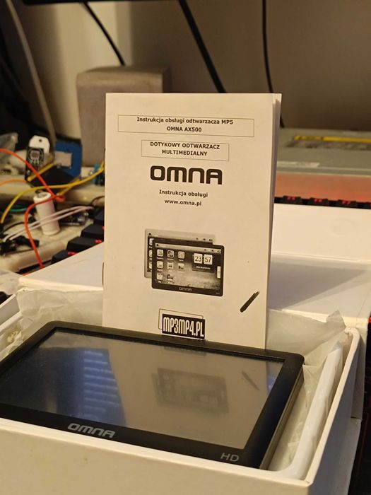 OMNA AX500 dotykowy odtwarzacz MP5, duży ekran, wyjście TV, komplet