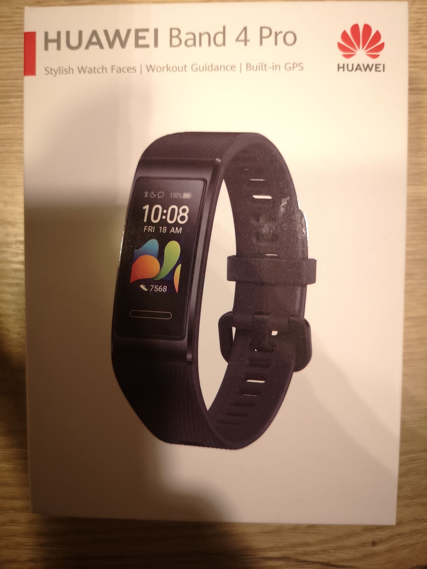 Huawei Band 4 pro czarny z folią ochronną na ekranie