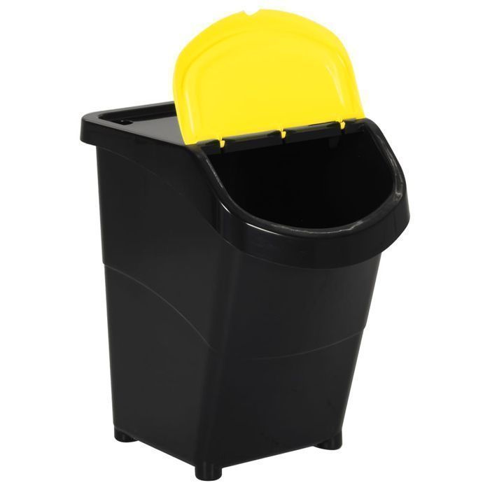 Kosze Na Śmieci Układane W Stos, 3 Szt., Czarne, Pp, 120 L