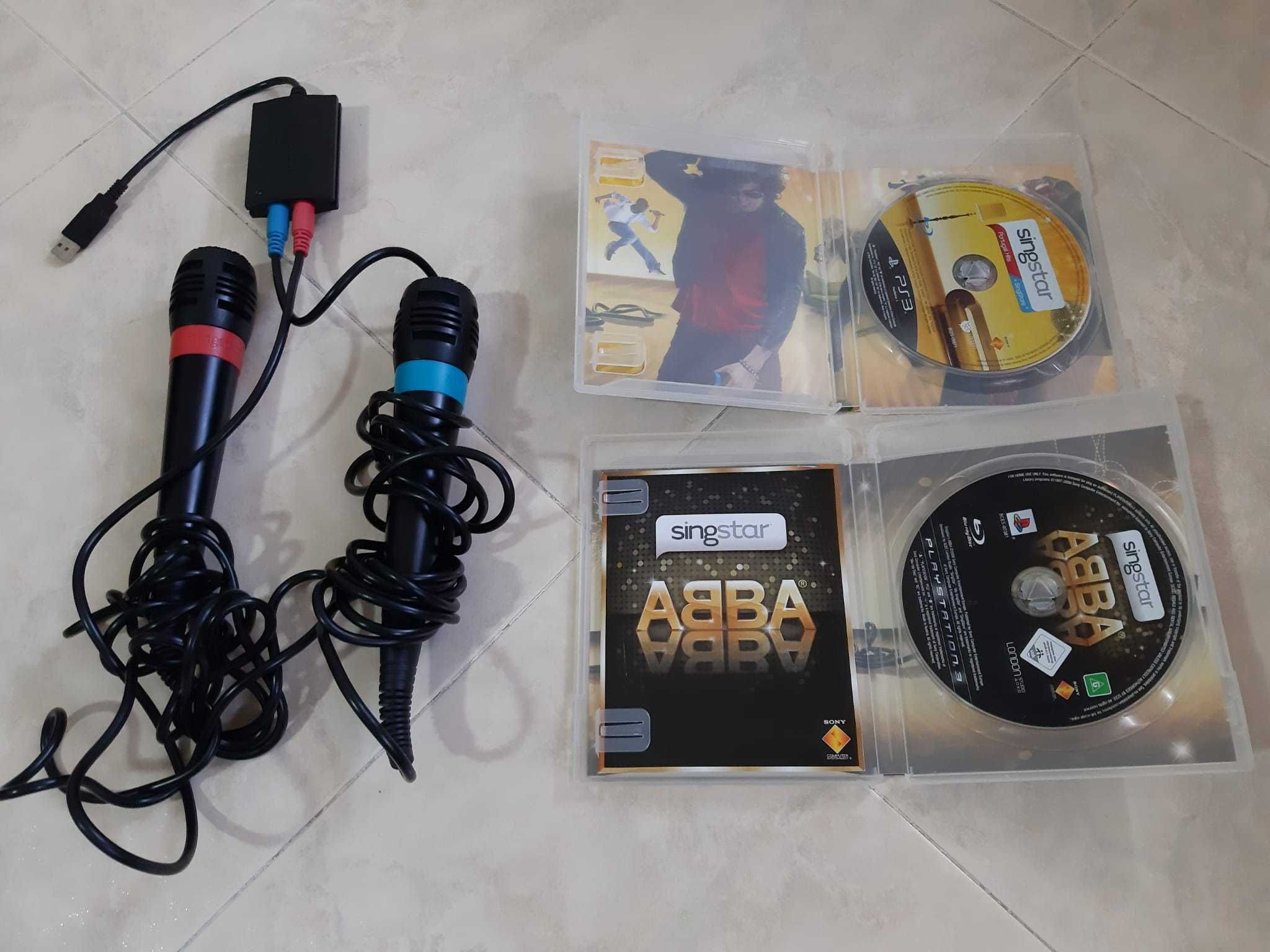 Microfones Singstar + Câmara + 2 jogos PS3