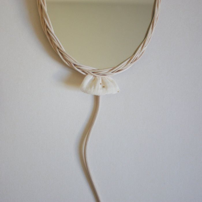 Lustro dziecięce balonik wiklina ratan handmade boho dekoracja