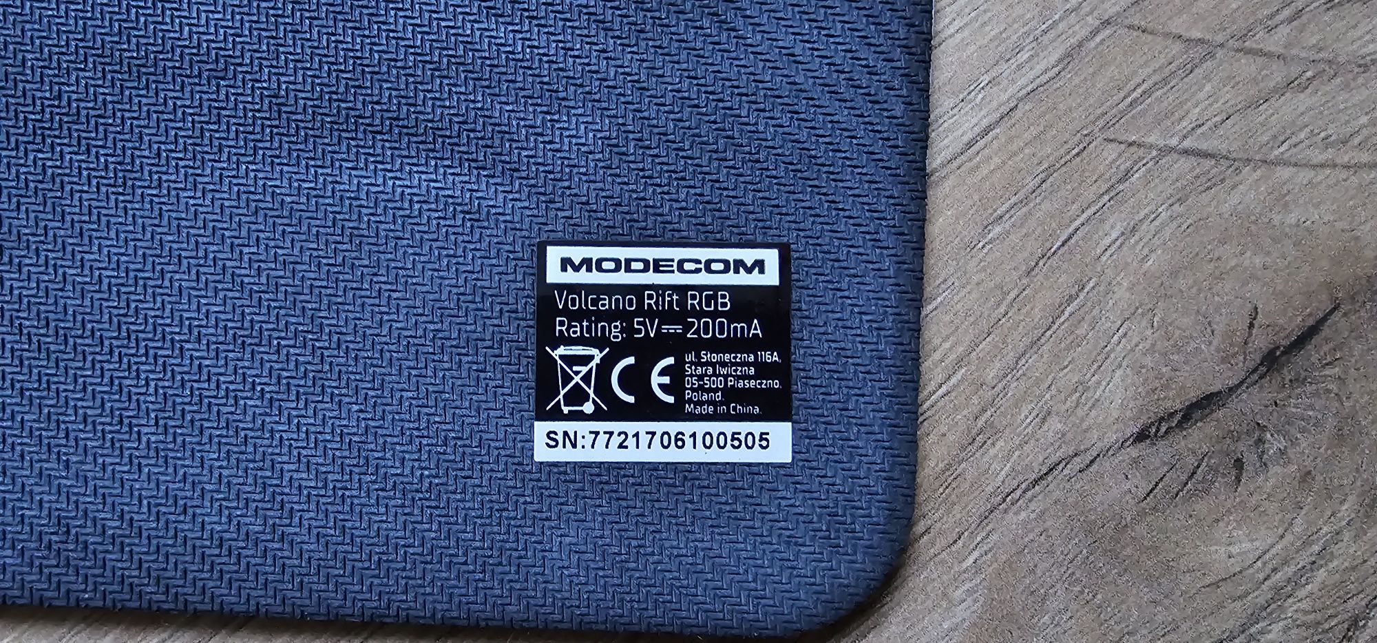Modecom Volcano Rift RGB USB podkładka pod mysz święcąca