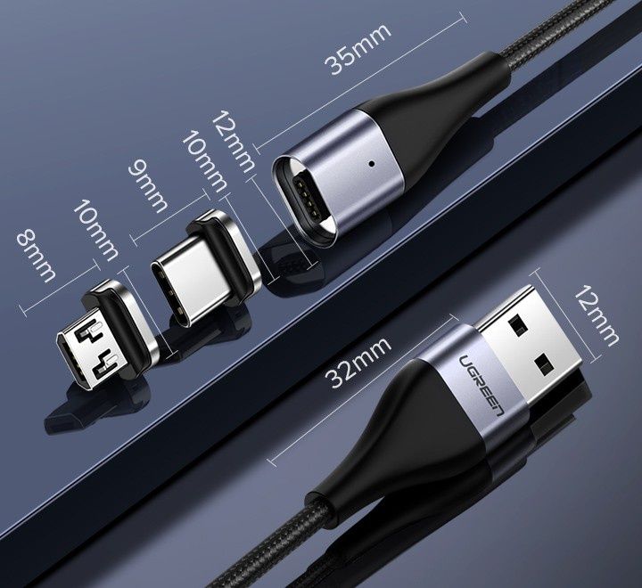 UGREEN MAGNETIC тип MICRO PLUG USB кабель для зарядного устройства