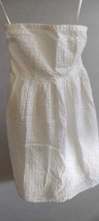 Sukienka bawełniana haftowana biała