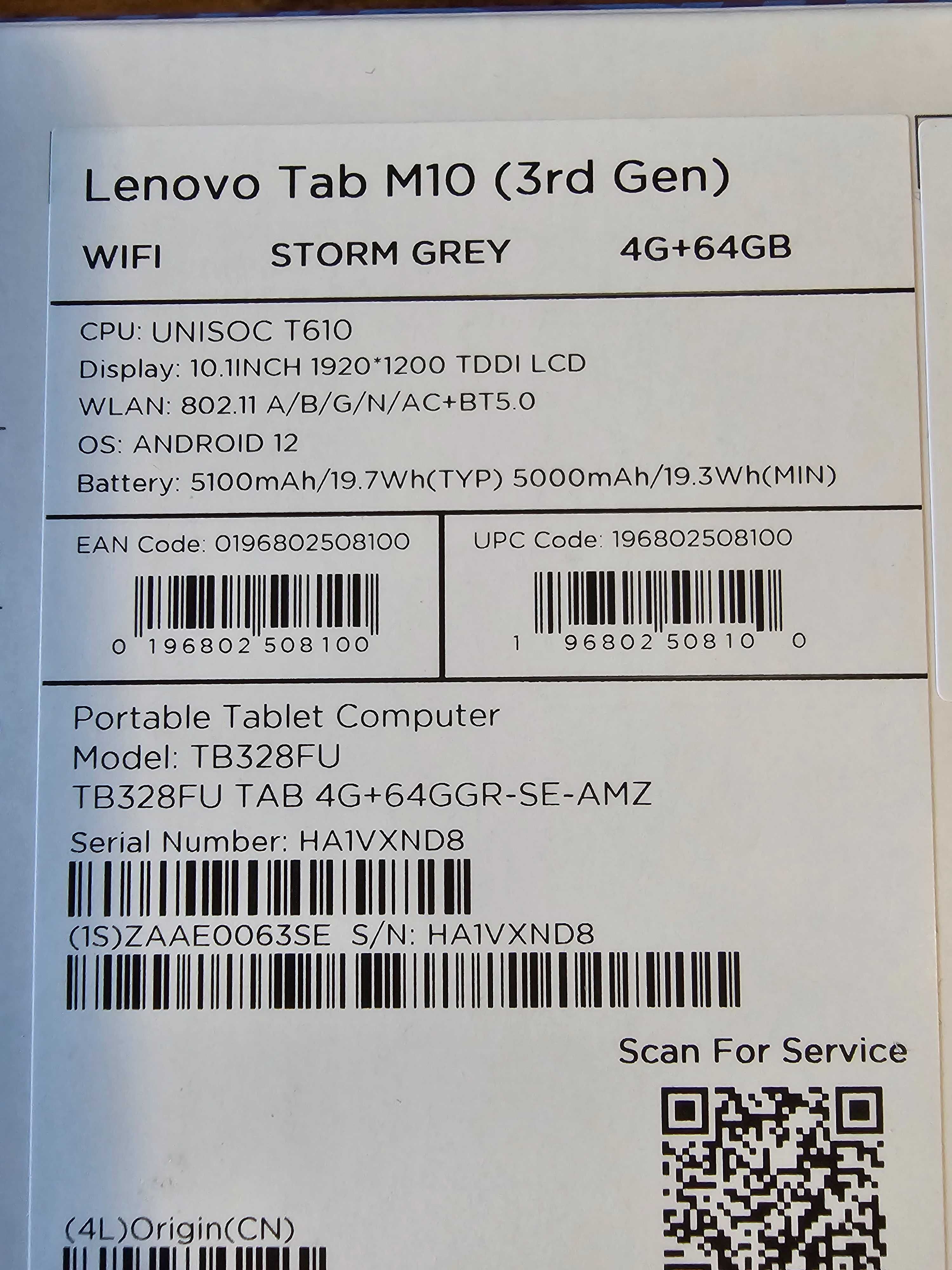 Lenovo Tab M10 64GB - Storm Grey (3rd Gen)