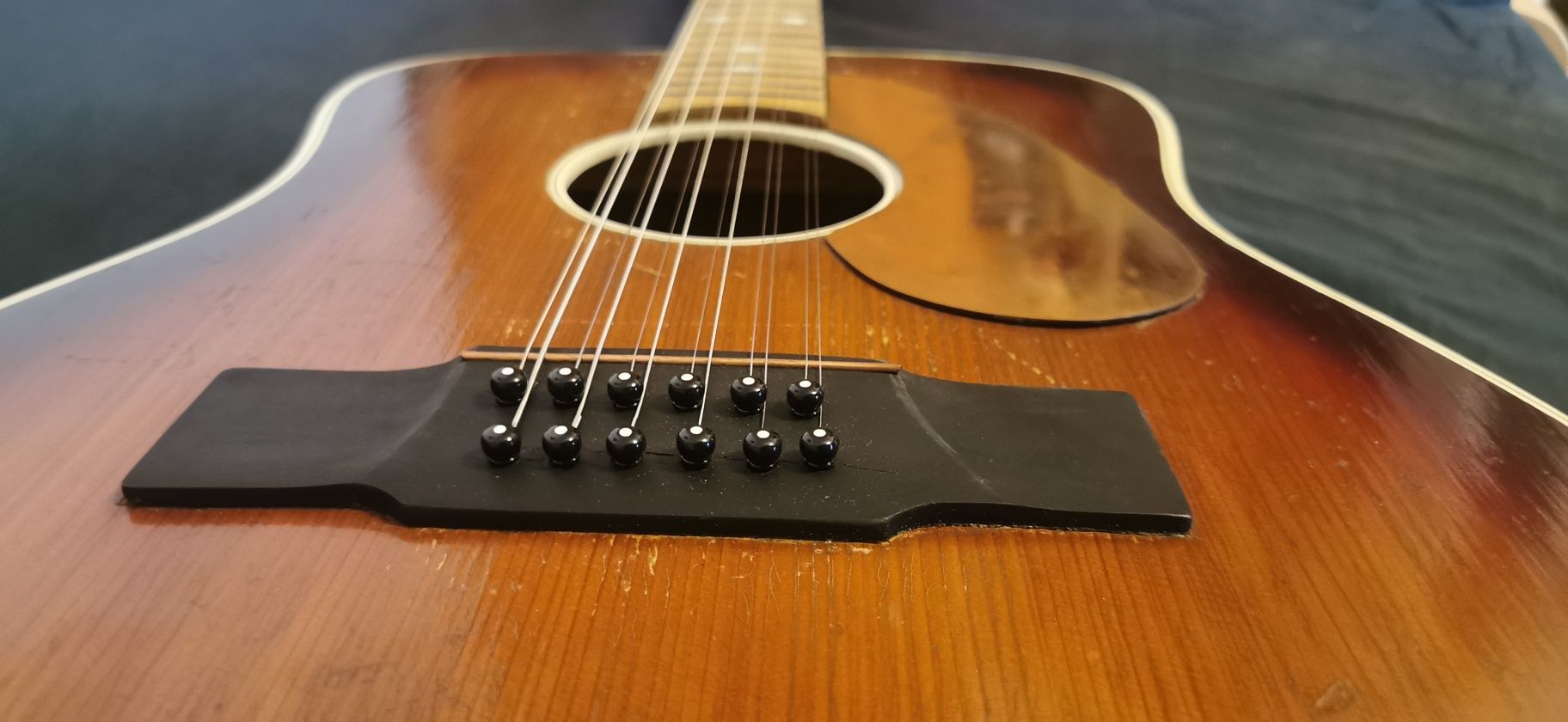 Gitara akustyczna 12 strunowa Władysław Lemański lutnicza z pokrowcem