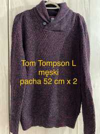Tom Tompson Męski sweter rozm L fioletowy ciepły zima Vintage y2k