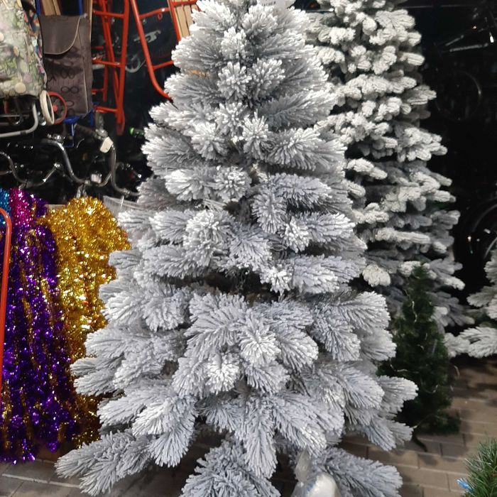 Литая заснеженная сосна 180 см искусственная елка новогодняя со снегом