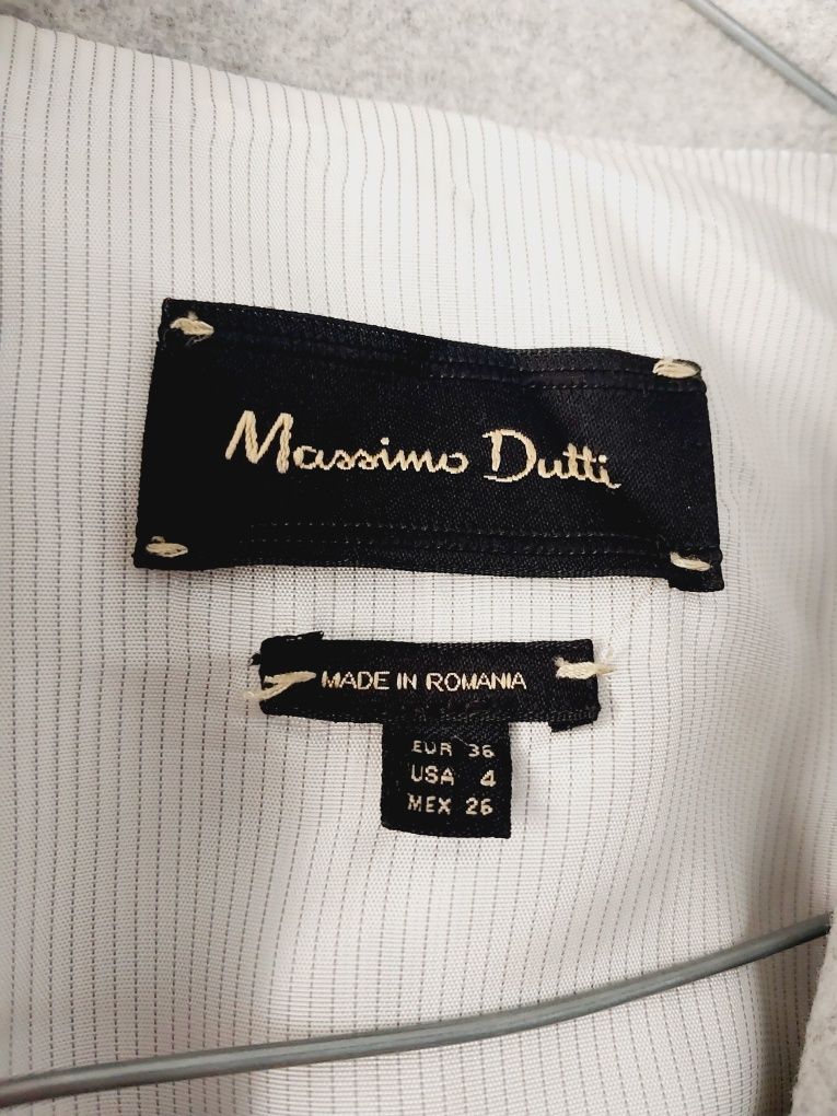 Płaszcz Massimo dutti 36 S szary melanżowy wełniany wiskozowy