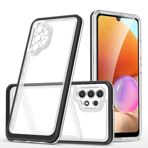 Clear 3in1 etui do Samsung Galaxy A32/5G żelowy pokrowiec z ramką czar