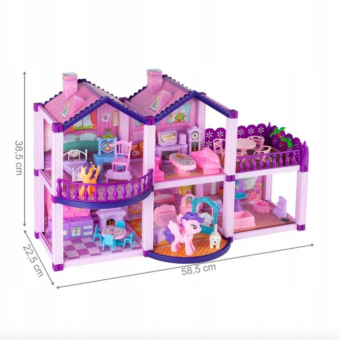 Duży domek dla lalek dla dzieci zabawka zabawa prezent 3+