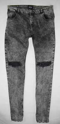 Coutie spodnie jeansowe marmurkowe jeansy rurki L