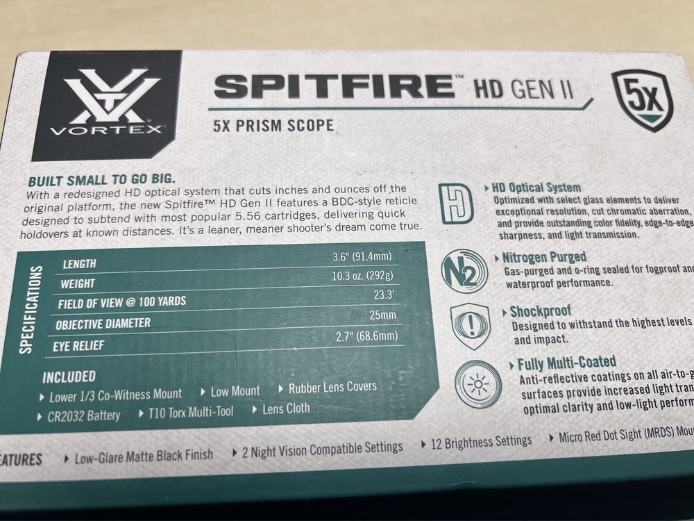 Прицел призматический Vortex Spitfire HD Gen II 5-х