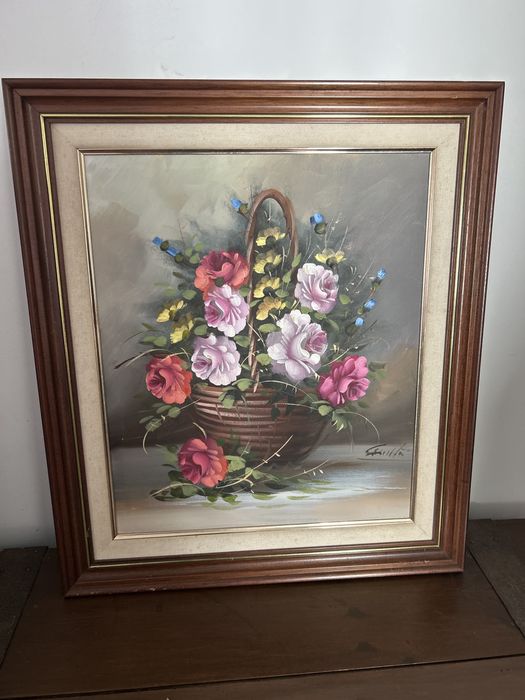 Quadro a oleo flores