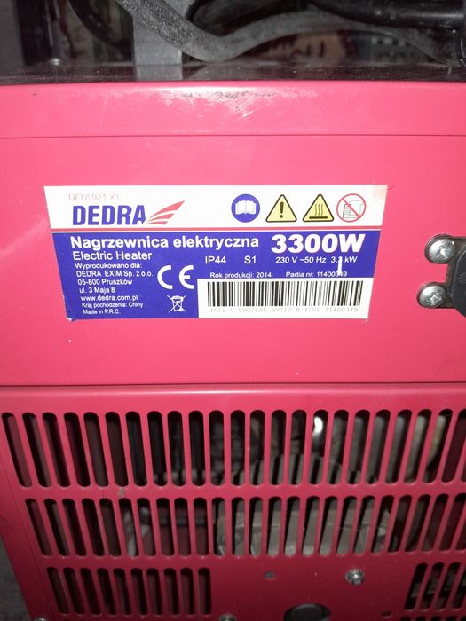 Sprzedam nagrzewnice elektryczną dedra