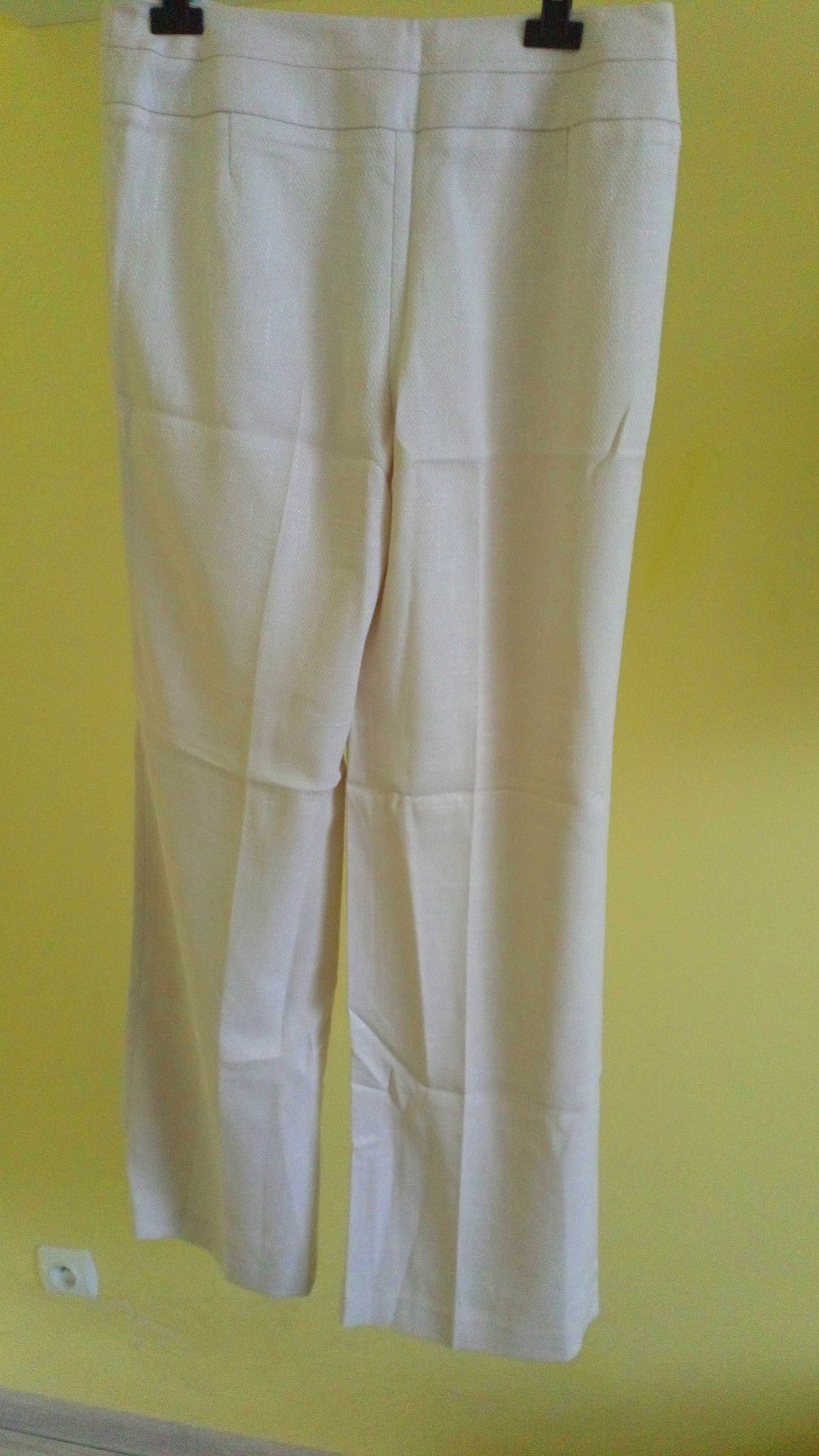 Eleganckie klasyczne spodnie w kolorze ecru, Next, r. M / 38