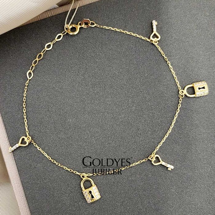 Złota bransoletka z zawieszkami 585 14k R20