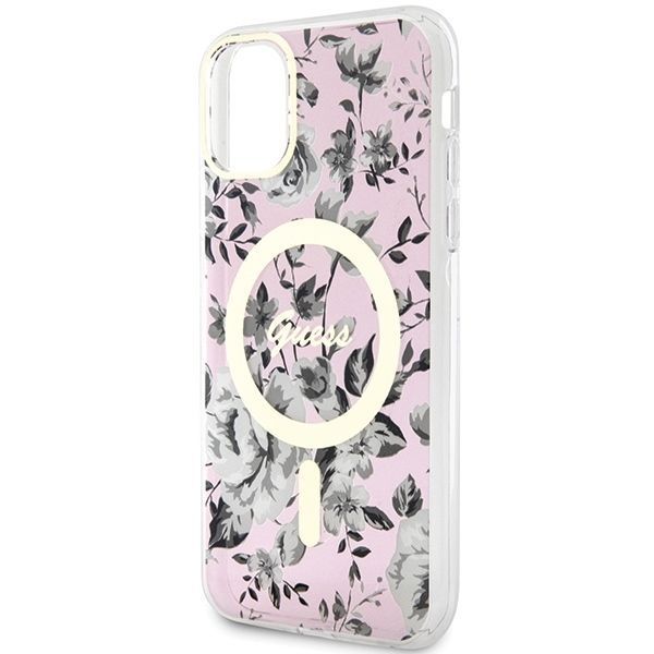 Guess Etui Flower MagSafe iPhone 11 / Xr Różowy - Elegancja i Ochrona