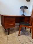 Biurko tekowe,wolnostojące,duński design,Dania lata 60/70,Mid century