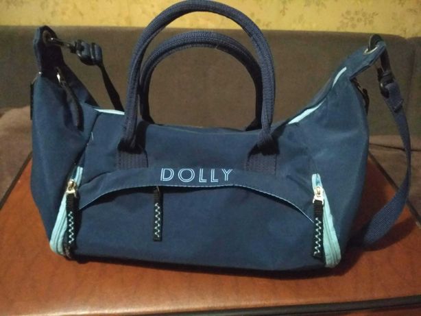 Сумка спортивная Dolly синяя с ручками через плечо пояс карманы