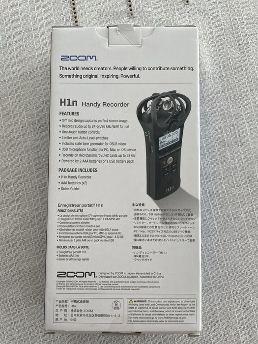 Gravador Zoom H1n – Excelente estado!