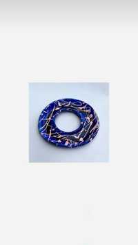 Niebieski ceramiczny gliniany talerzyk boho minimalizm na biżuterię