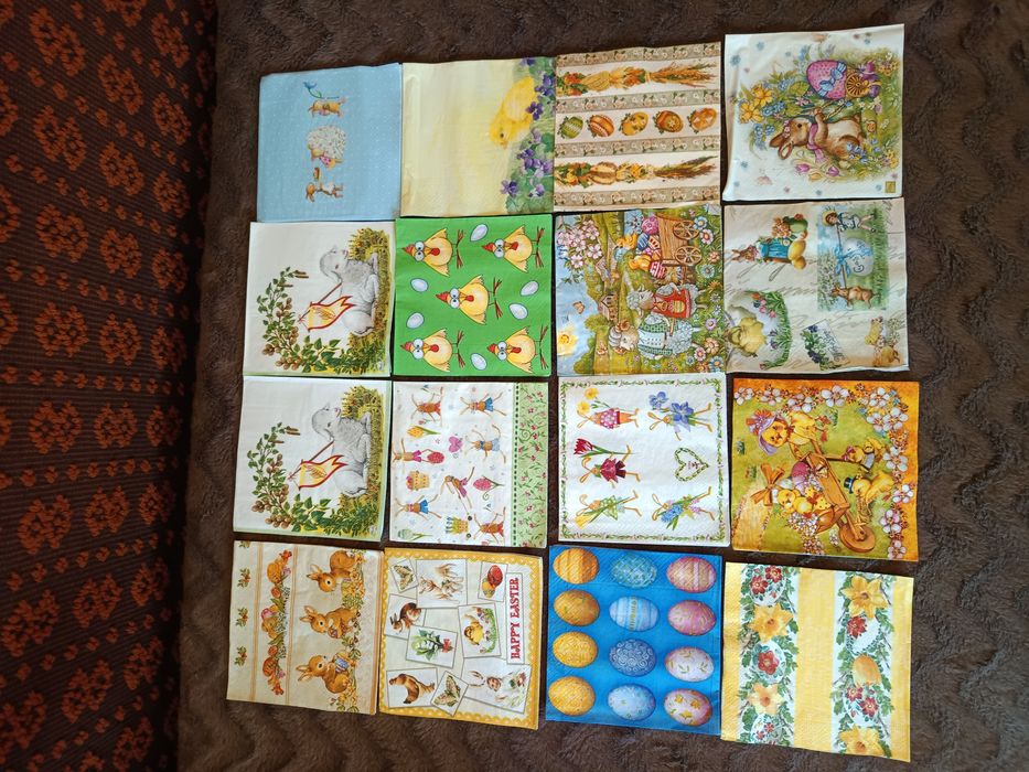 Serwetki papierowe Wielkanocne, zajączek, pisanka,  kwiatowe mini 59x