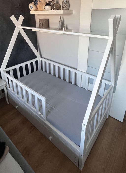 Łóżko tipi z szufladą - łóżeczko dziecięce 160x80