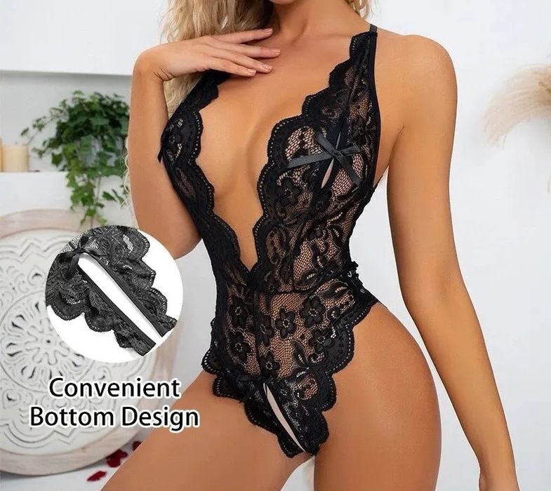 Seksowne body koronkowe bodystocking otwarty krok rozmiar S 24 h z PL