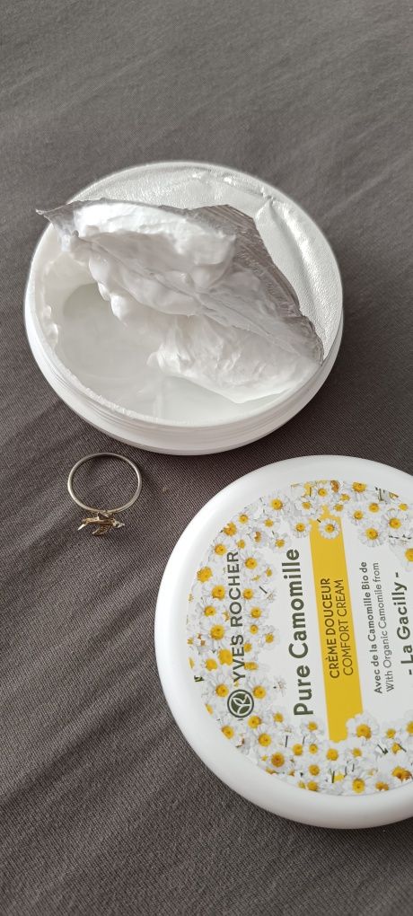 Yves Rocher krem do twarzy i ciała pure camomille + pierścionek