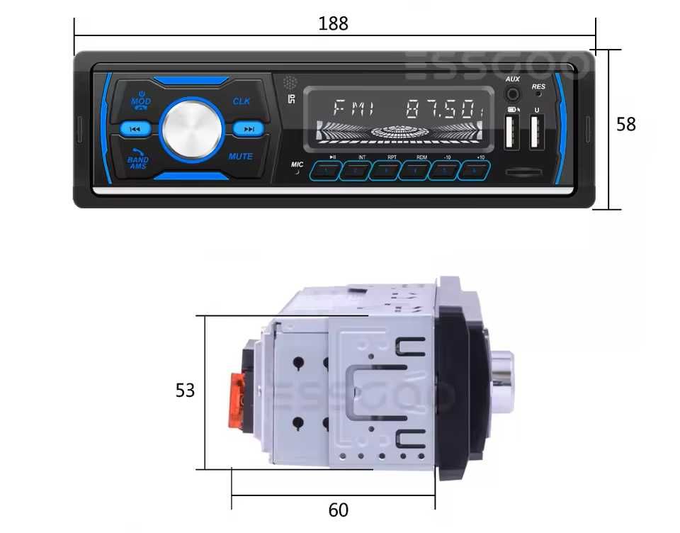 Auto Radio 1 Din Novo em Caixa