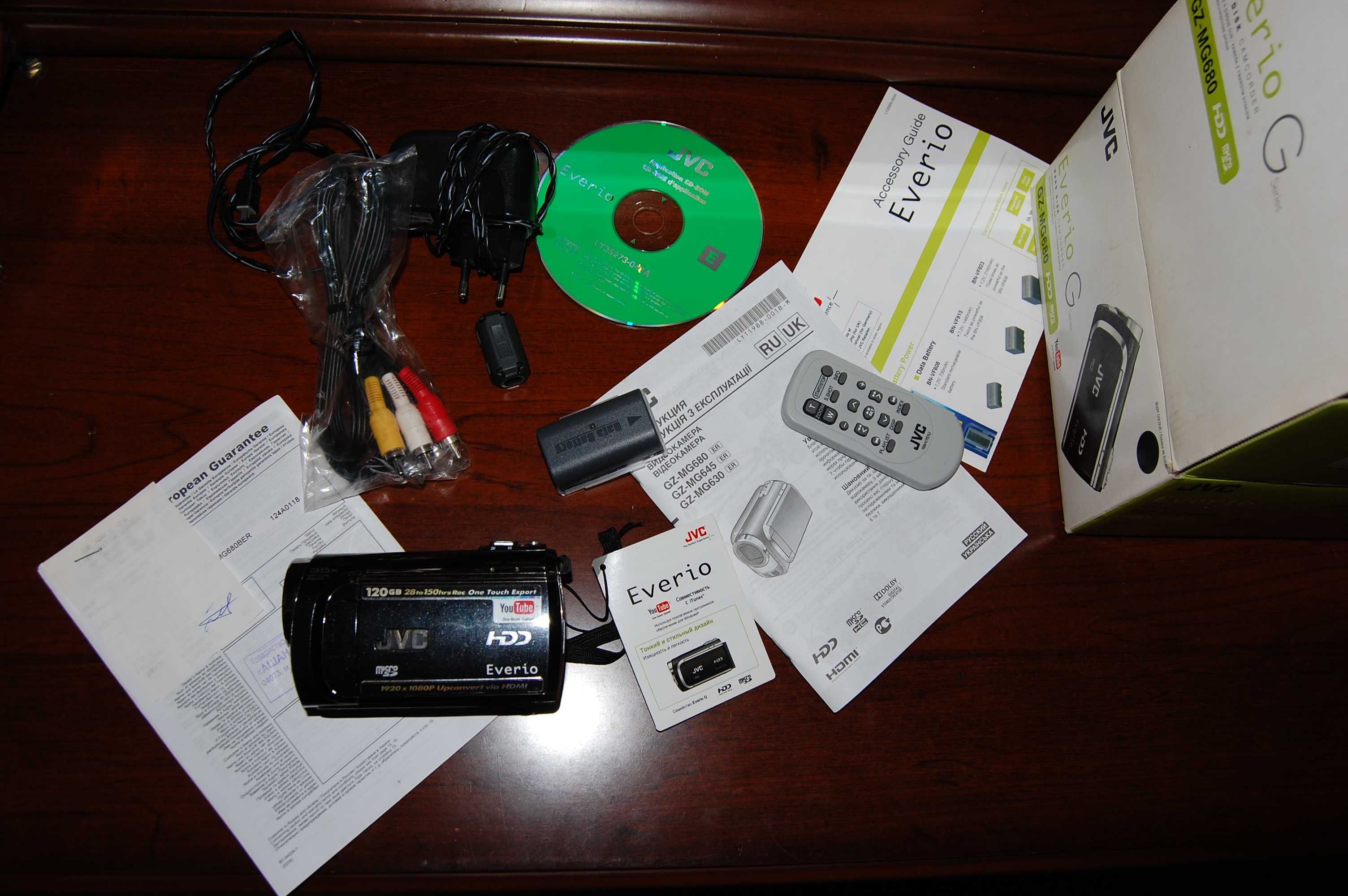 Видеокамера HDD/ microSD, 120 Gb,  JVC Everio GZ-MG680, новая