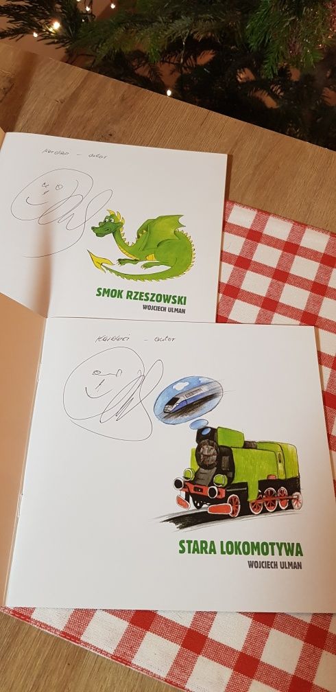 W. Ulman 2 bajki Smok rzeszowski + stara lokomotywa z autografem