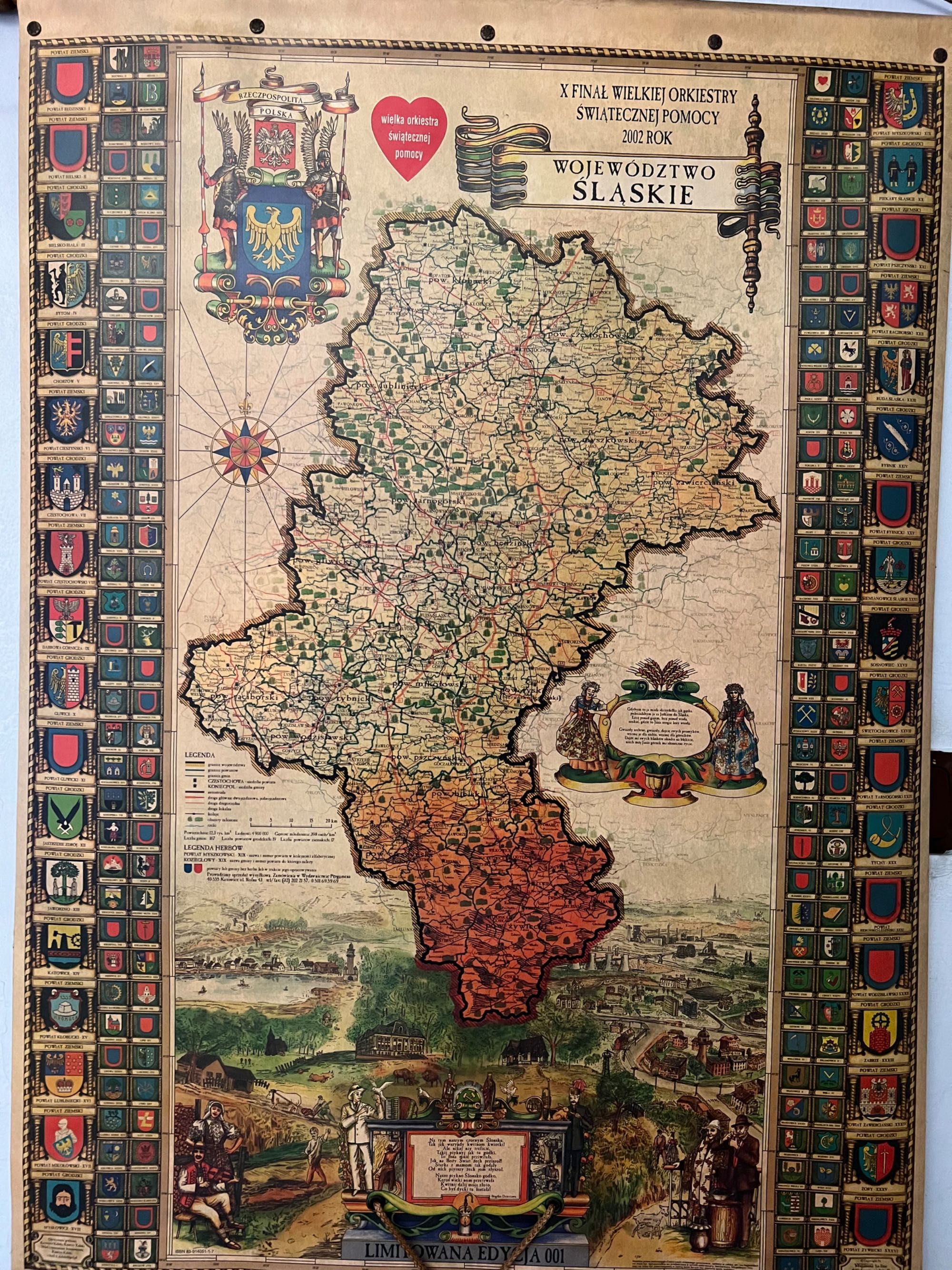 Mapa śląska stara z WOŚP