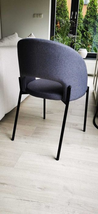 Krzesła do jadalni, szare tapicerowane - 2szt.