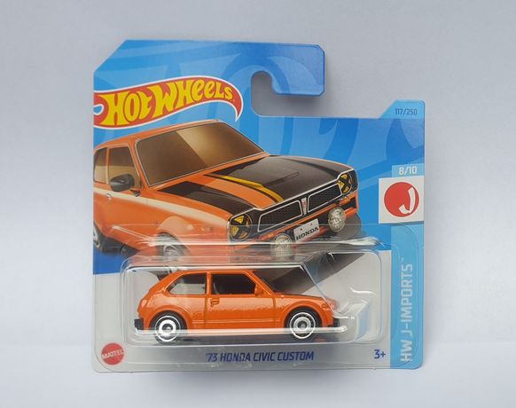 Hot Wheels Honda Civic Custom '73 pomarańczowy Samohodzik Model Nowy