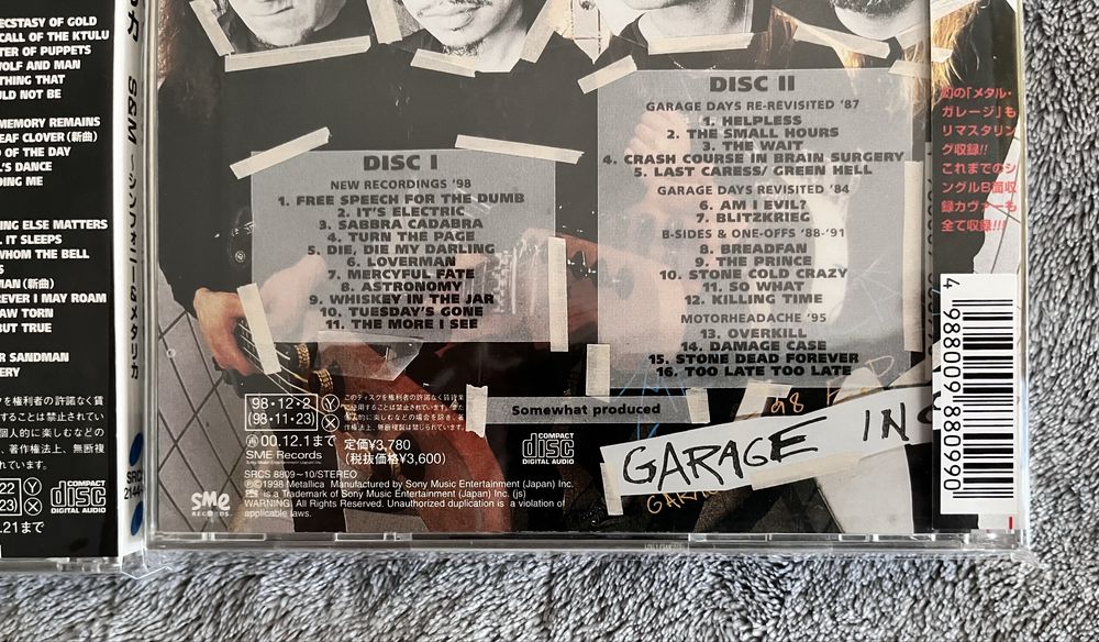 CD Japan Metallica - S&M, Garage Inc.