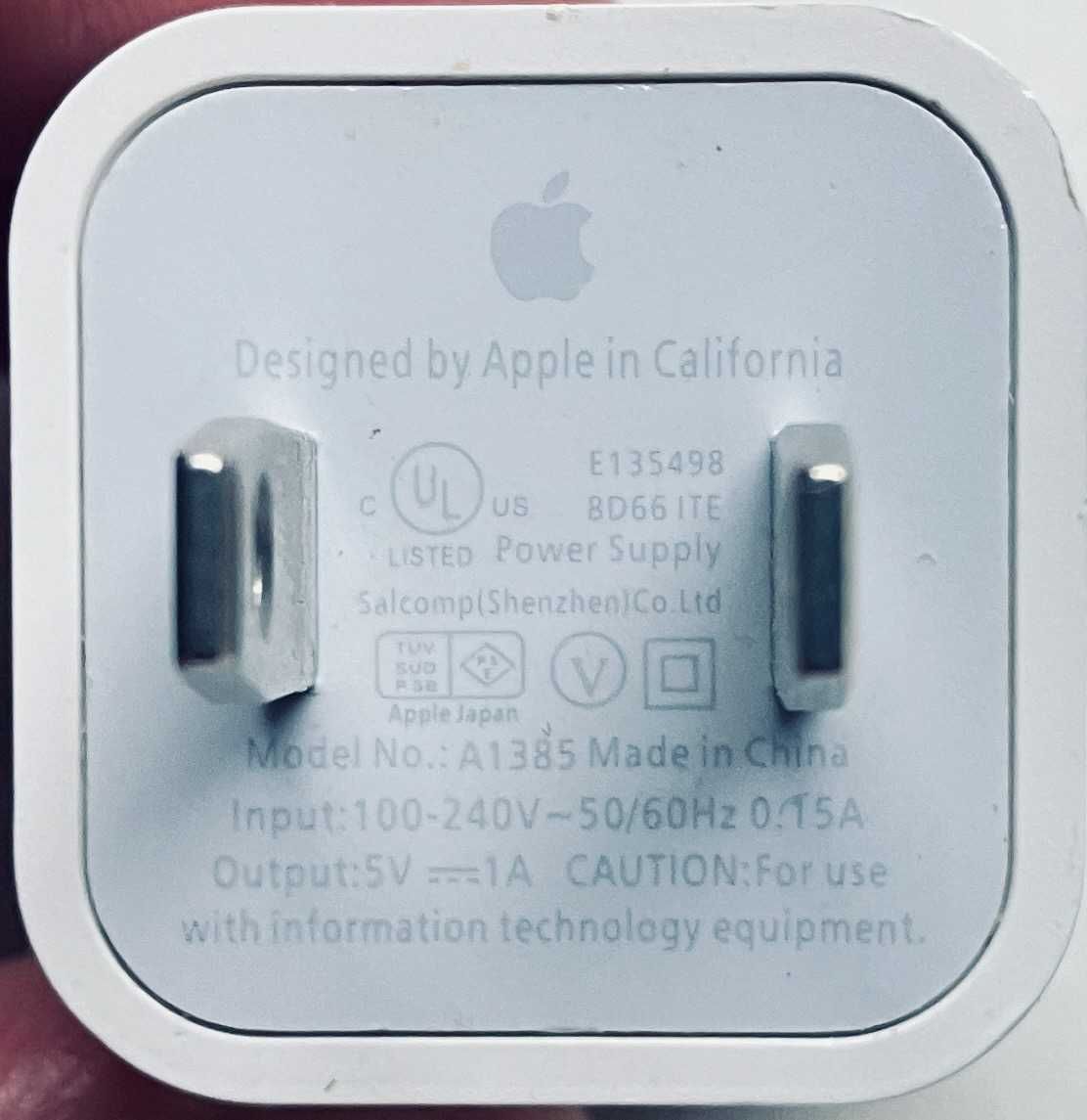 Зарядное устройство/адаптер Apple A1385  1xUSB, 5V/1A